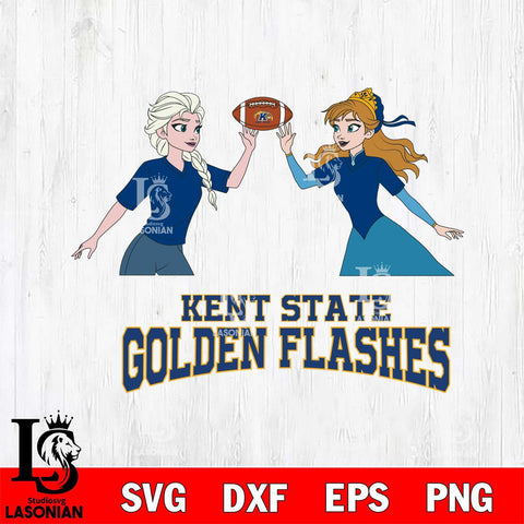 Kent State Golden Flashes Elsa & Anna Football Cricut,Christmas SVG DXF EPS PNG FILE, NCAA Digital Download,Instant Download, Silhouette