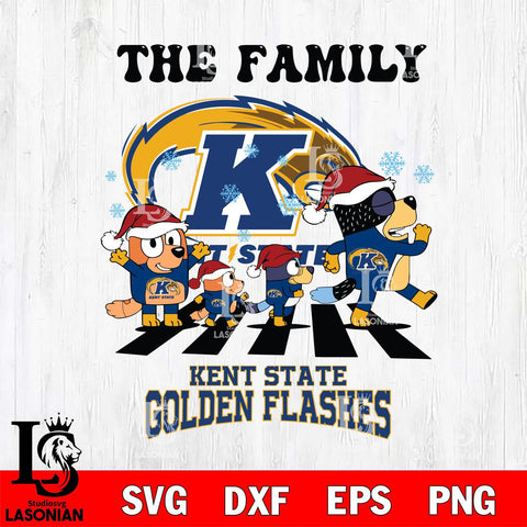 Kent State Golden Flashes Family Bluey Christmas Svg Eps Dxf Png File, Digital Download