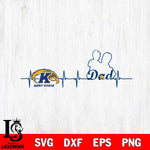 Kent State Golden Flashes Father Heart Beat Svg Eps Dxf Png File, Digital Download, Instant Download