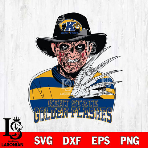 Kent State Golden Flashes Freddy Krueger Horror Halloween Svg Eps Dxf Png File, NCAA svg, Digital Download, Instant Download