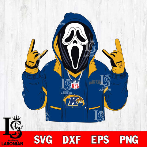 Kent State Golden Flashes Ghostface Scream Football Halloween Svg Eps Dxf Png File, NCAA svg, Digital Download, Instant Download