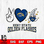 Kent State Golden Flashes Gnomes Peace & Love Svg Eps Dxf Png File, Digital Download, Instant Download