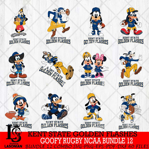 Kent State Golden Flashes Goofy Rugby Disney NCAA Bundle 12 SVG DXF EPS PNG FILE,NCAA bundle svg ,Football Digital Download,Instant Download, Silhouette