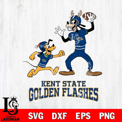 Kent State Golden Flashes Goofy & Pluto Football Cricut,Christmas SVG DXF EPS PNG FILE, NCAA Digital Download,Instant Download, Silhouette