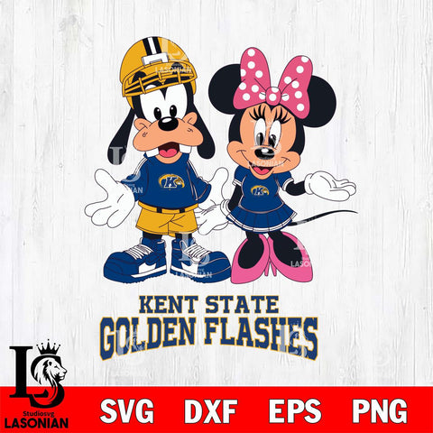Kent State Golden Flashes Goofy and Minnie mouse Football SVG DXF EPS PNG FILE,NCAA svg ,Football Digital Download,Instant Download, Silhouette