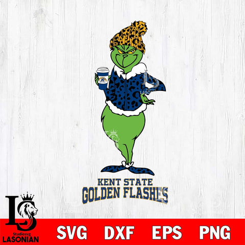 Kent State Golden Flashes Grinch Leopard Coffee Svg Eps Dxf Png File, Digital Download, Instant Download