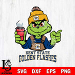 Kent State Golden Flashes Grinch with coffee Svg Eps Dxf Png File, Digital Download, Instant Download