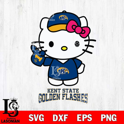 Kent State Golden Flashes Hello Kitty Best Fan Svg Eps Dxf Png File, Digital Download, Instant Download