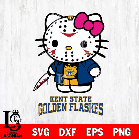 Kent State Golden Flashes Hello Kitty Horror 3 Svg Eps Dxf Png File, Digital Download