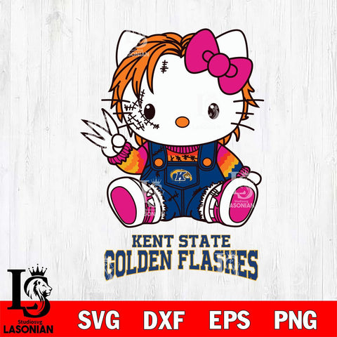 Kent State Golden Flashes Hello Kitty Horror Svg Eps Dxf Png File, Digital Download