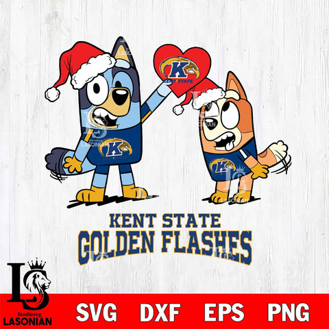 Kent State Golden Flashes Love Bluey Christmas Svg Eps Dxf Png File, Digital Download