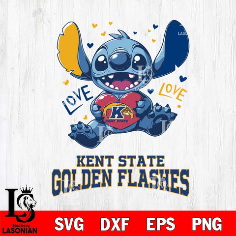 Kent State Golden Flashes Love Stitch, Svg Eps Dxf Png File, Digital Download