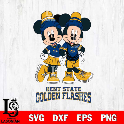 Kent State Golden Flashes Mickey And Minnie Mouse Football Svg Eps Dxf Png File, NCAA svg , File Cut , Digital Download , Instant Download, Cut Svg Files