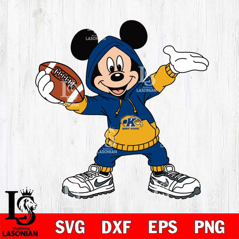 Kent State Golden Flashes Mickey Disney Football Christmas File Cut, NCAA SVG DXF EPS PNG FILE, Digital Download , Criucut , Silhouette