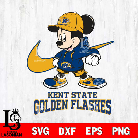 Kent State Golden Flashes Mickey Mouse NIKE, Svg Eps Dxf Png File, Digital Download