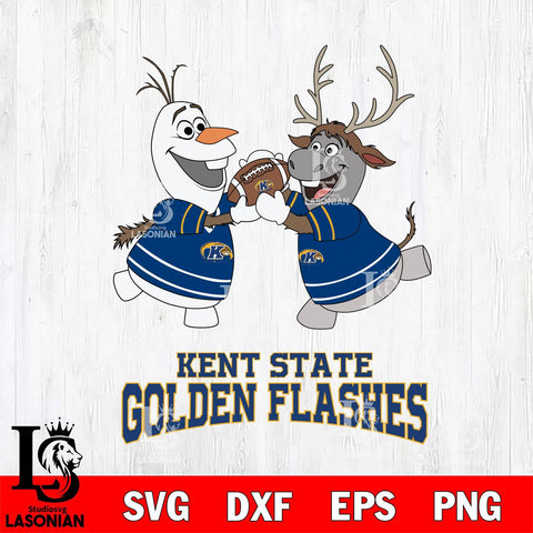 Kent State Golden Flashes Olaf & Sven Football Cricut,Christmas SVG DXF EPS PNG FILE, NCAA Digital Download,Instant Download, Silhouette