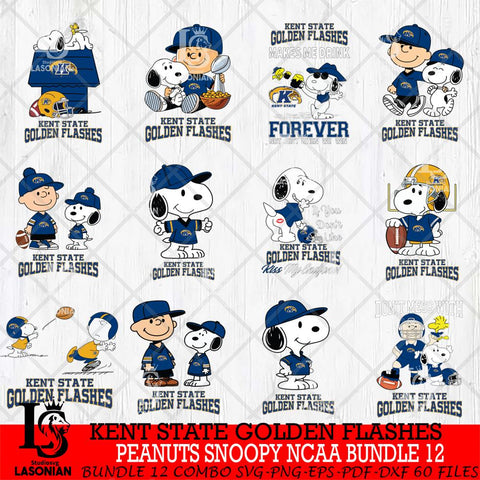 Kent State Golden Flashes Peanuts Snoopy Player NCAA Bundle 12 SVG DXF EPS PNG FILE,Snoopy File Cut, bundle NCAA Digital Download,Instant Download, Silhouette