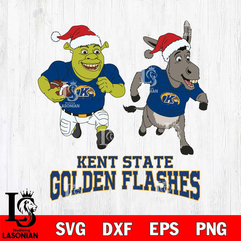 Kent State Golden Flashes Shrek and Donkey Football Cricut,Christmas SVG DXF EPS PNG FILE, NCAA Digital Download,Instant Download, Silhouette