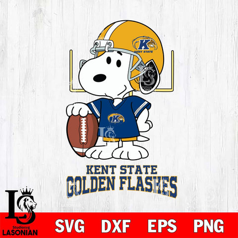 Kent State Golden Flashes Snoopy Player Football SVG DXF EPS PNG FILE,Snoopy File Cut, NCAA Digital Download,Instant Download,Christmas Silhouette
