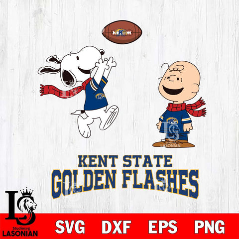 Kent State Golden Flashes Snoopy & Charlie Brown Football Cricut,Christmas SVG DXF EPS PNG FILE, NCAA Digital Download,Instant Download, Silhouette