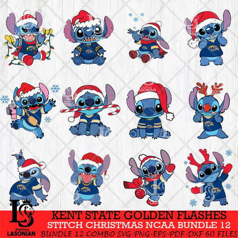 Kent State Golden Flashes Stitch Christmas NCAA Bundle 12 Svg Eps Dxf Png File, Digital Download, Instant Download
