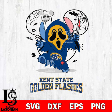 Kent State Golden Flashes Stitch Ghost Face Halloween 2 Svg Eps Dxf Png File, Digital Download, Instant Download