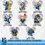 Kent State Golden Flashes Stitch Horror Halloween Bundle NCAA Svg Eps Dxf Png File, Digital Download, Instant Download