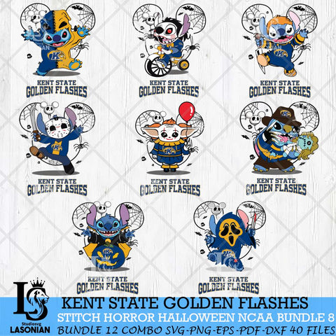 Kent State Golden Flashes Stitch Horror Halloween Bundle NCAA Svg Eps Dxf Png File, Digital Download, Instant Download