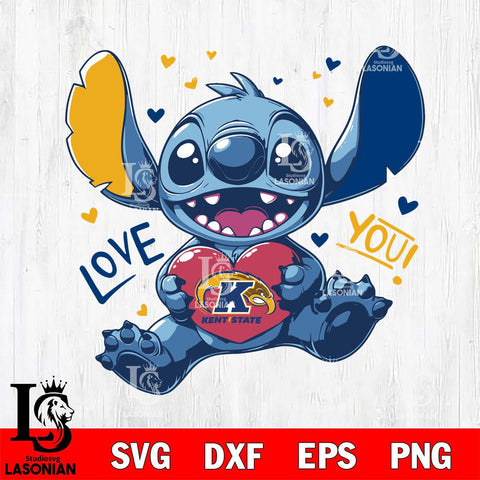 Kent State Golden Flashes Stitch Love Svg Eps Dxf Png File, NCAA svg, Digital Download, Instant Download