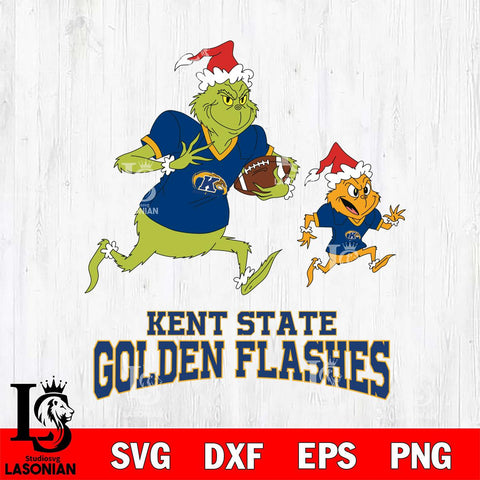 Kent State Golden Flashes The Grinch & Max Football Cricut,Christmas SVG DXF EPS PNG FILE, NCAA Digital Download,Instant Download, Silhouette