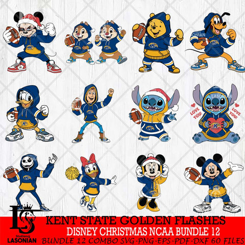Kent State Golden Flashes  Disney christmas NCAA Bundle File Cut, Bundle NCAA SVG DXF EPS PNG FILE, Digital Download , Criucut , Silhouette