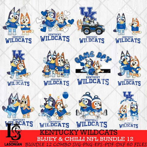 Kentucky Wildcats Bluey & Bingo Bundle 12 SVG Svg Eps Dxf Png File, Bundle NCAA svg, Digital Download, Instant Download