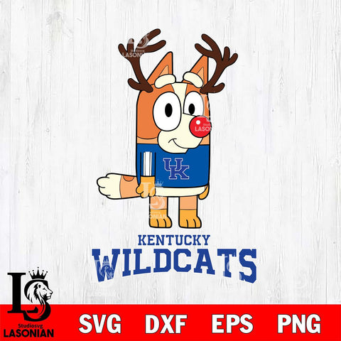 Kentucky Wildcats Bluey Chilli Christmas Deer Svg Eps Dxf Png File, Digital Download