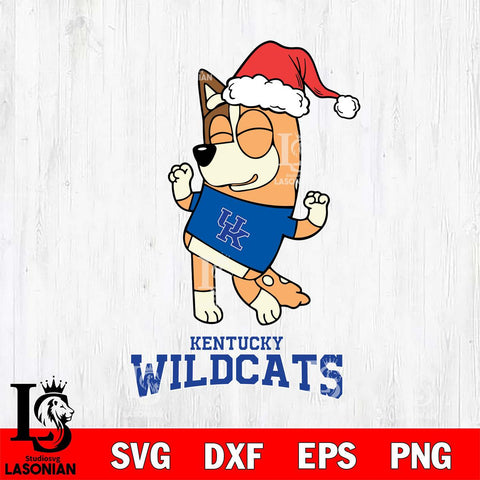 Kentucky Wildcats Bluey Chilli Happy Christmas Svg Eps Dxf Png File, Digital Download