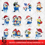 Kentucky Wildcats Bluey Christmas NCAA Bundle 12 SVG Eps Dxf Png File, Digital Download, Instant Download