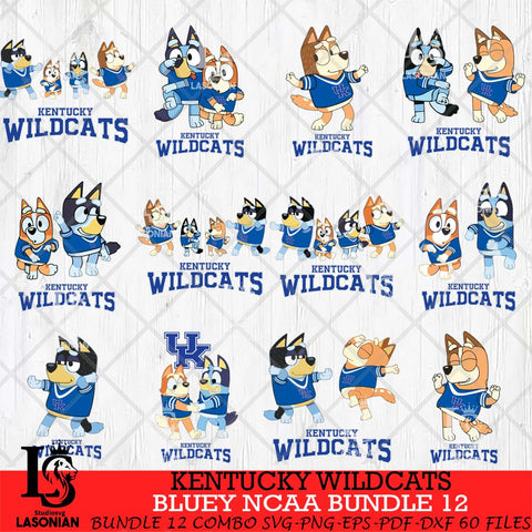 Kentucky Wildcats Bluey Dace Mode NCAA Bundle 12 SVG Eps Dxf Png File, Digital Download, Instant Download