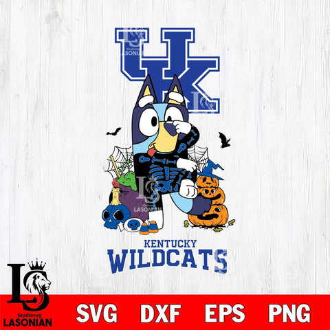 Kentucky Wildcats Bluey Halloween NCAA 2 Svg Eps Dxf Png File, Digital Download, Instant Download