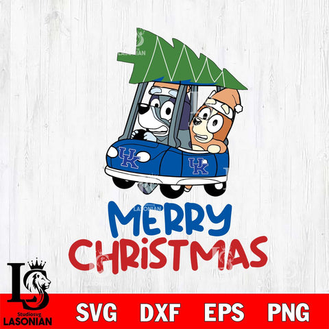 Kentucky Wildcats Bluey Merry Christmas Svg Eps Dxf Png File, Digital Download