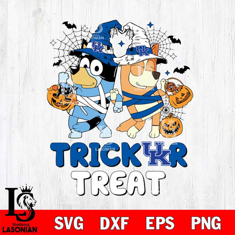 Kentucky Wildcats Bluey Trick or Treat Halloween 2 Svg Eps Dxf Png File, Digital Download, Instant Download