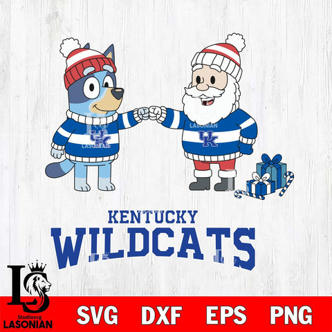 Kentucky Wildcats Bluey With Satan Christmas File Cut, NCAA SVG DXF EPS PNG FILE, Digital Download,Instant Download, Silhouette