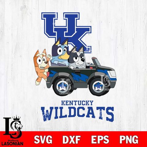 Kentucky Wildcats Bluey friends car Svg Eps Dxf Png File, NCAA svg, Digital Download, Instant Download
