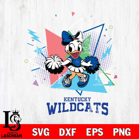 Kentucky Wildcats Cute Daisy Duck Cheerleader SVG DXF EPS PNG FILE, NCAA File Cut,Digital Download,Instant Download