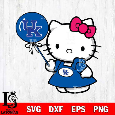 Kentucky Wildcats Cute Hello Kitty 2 Svg Eps Dxf Png File, Digital Download, Instant Download