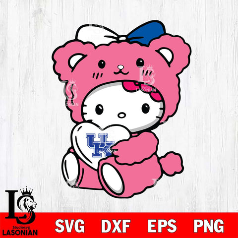 Kentucky Wildcats Cute Hello Kitty 3 Svg Eps Dxf Png File, Digital Download, Instant Download