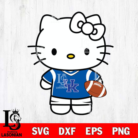 Kentucky Wildcats Cute Hello Kitty Football 8 Svg Eps Dxf Png File, NCAA svg, Digital Download, Instant Download