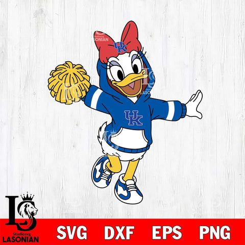 Kentucky Wildcats Daisy Duck Cheerleader Christmas File Cut, NCAA SVG DXF EPS PNG FILE, Digital Download , Criucut , Silhouette