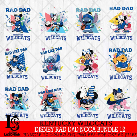 Kentucky Wildcats Disney Rad Dad NCAA Bundle 12 SVG DXF EPS PNG FILE, BUNDLE NCAA Disney Father day File Cut,Digital Download,Instant Download,Disney Svg Files