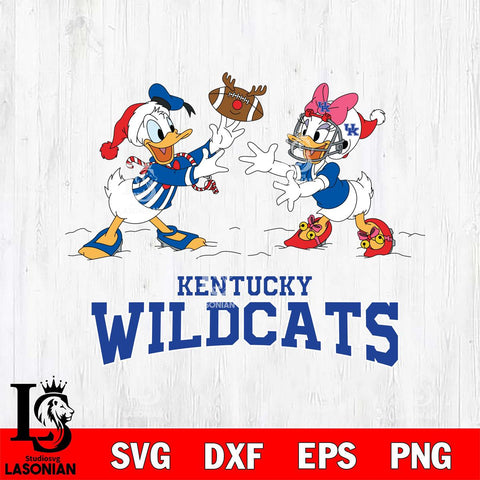 Kentucky Wildcats Donald Duck & Daisy Duck Football Cricut,Christmas SVG DXF EPS PNG FILE, NCAA Digital Download,Instant Download, Silhouette