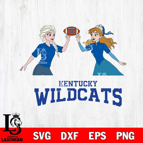 Kentucky Wildcats Elsa & Anna Football Cricut,Christmas SVG DXF EPS PNG FILE, NCAA Digital Download,Instant Download, Silhouette