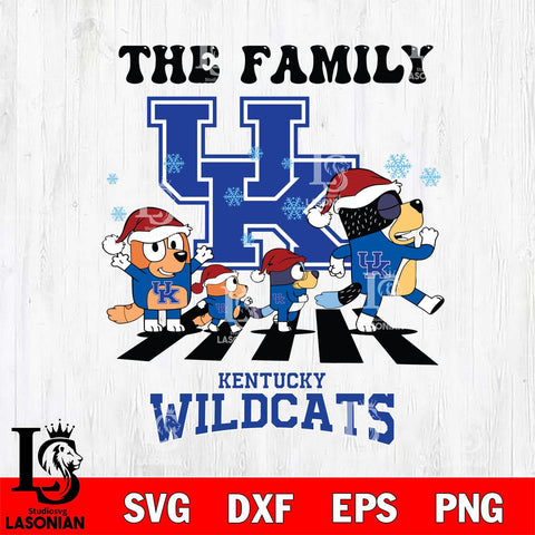 Kentucky Wildcats Family Bluey Christmas Svg Eps Dxf Png File, Digital Download